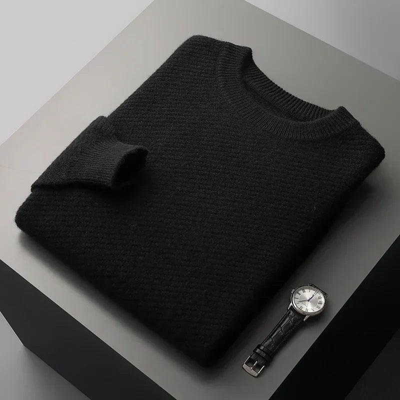 Mens Wool Sweater Cozy Knitwear Regular Fit