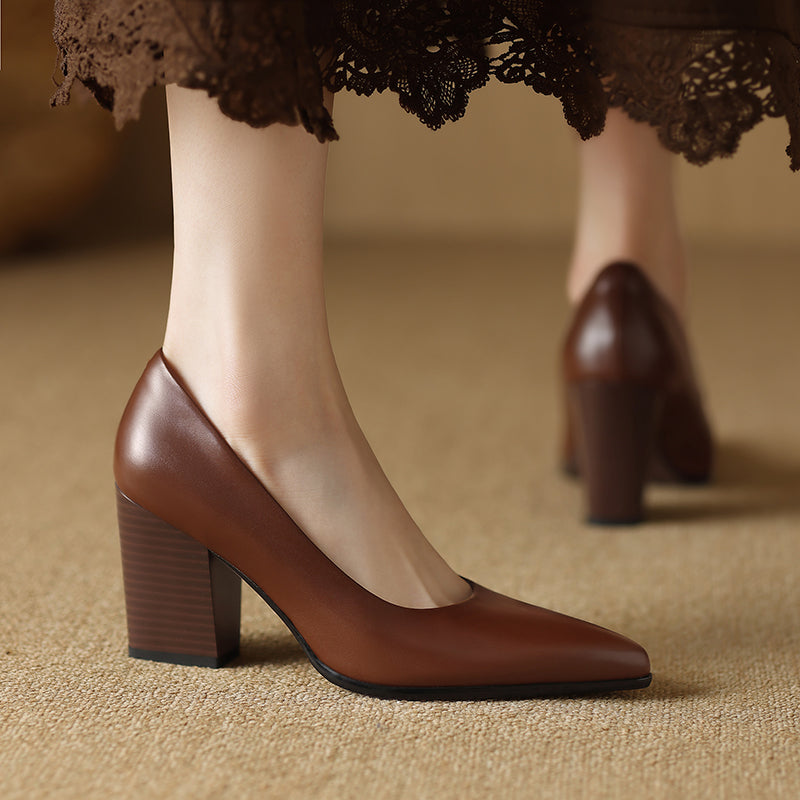 Womens Heels Genuine Leather Classic Fit