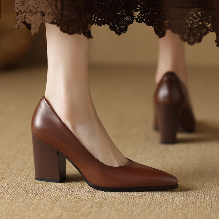 Womens Heels Genuine Leather Classic Fit