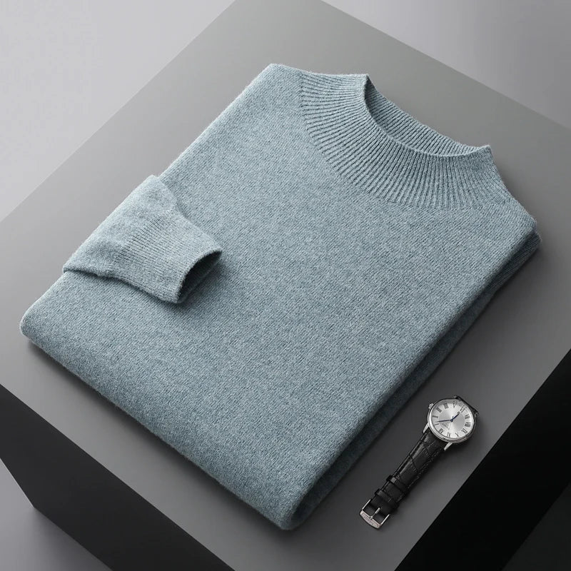 Mens Wool Sweater Cozy Knitwear Regular Fit