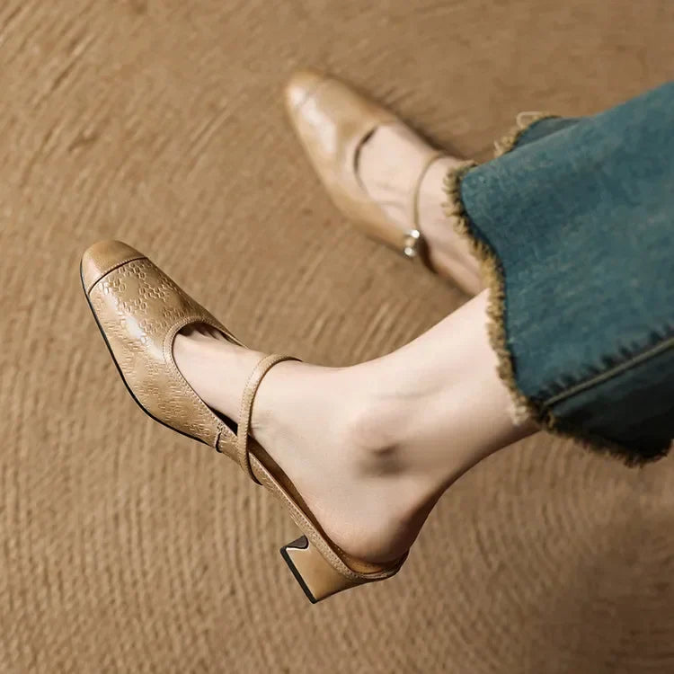 Womens Leather Mules Genuine Leather Slip-On