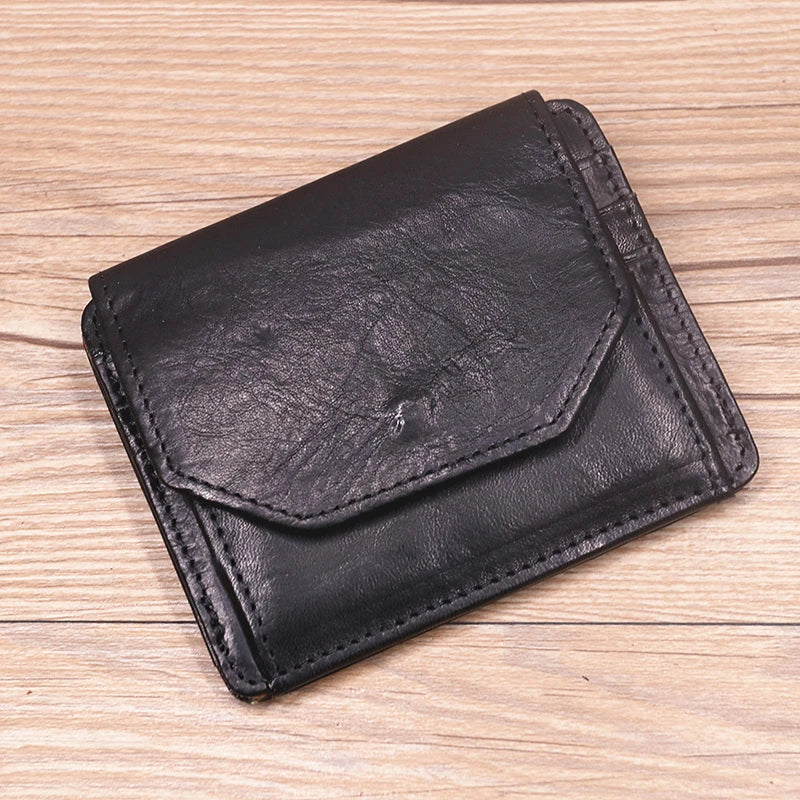 Mens Leather Wallet Genuine Slim Design