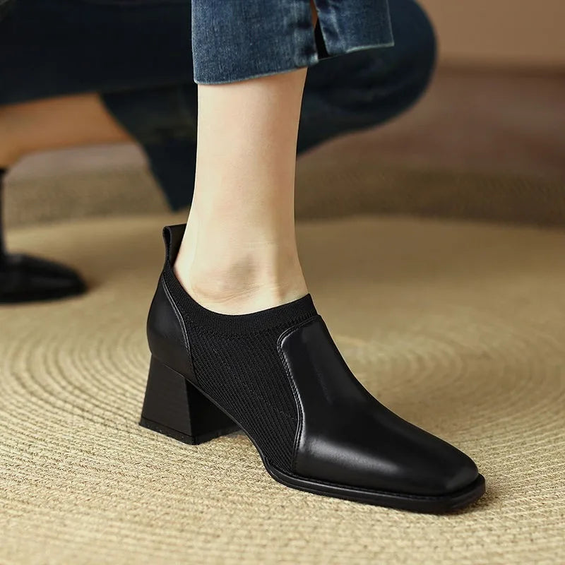 Womens Ankle Boots Leather Slip-On - BritishMode