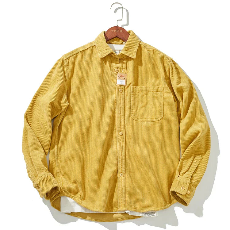 Mens Corduroy Jacket Warm Fitted Winter Coat