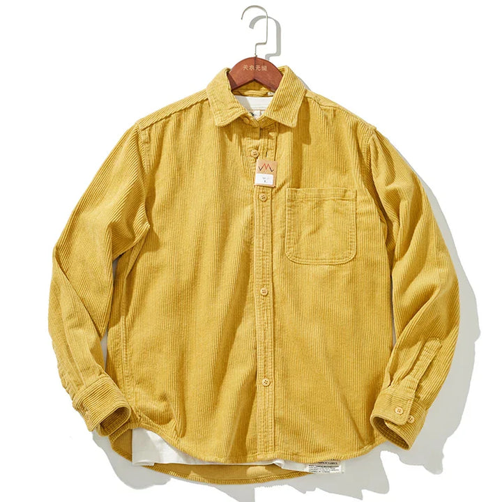 Mens Corduroy Jacket Warm Fitted Winter Coat