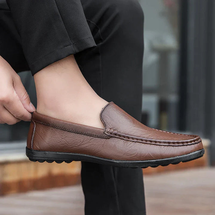 Mens Loafers Genuine Leather Slip-On