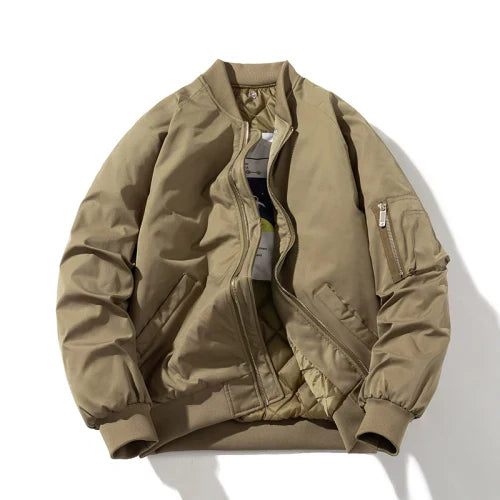 Mens Bomber Jacket Pilot Style Durable Fabric