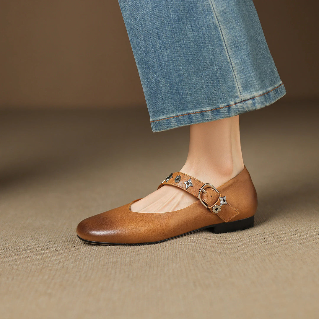 Womens Flats Genuine Leather Slip-On