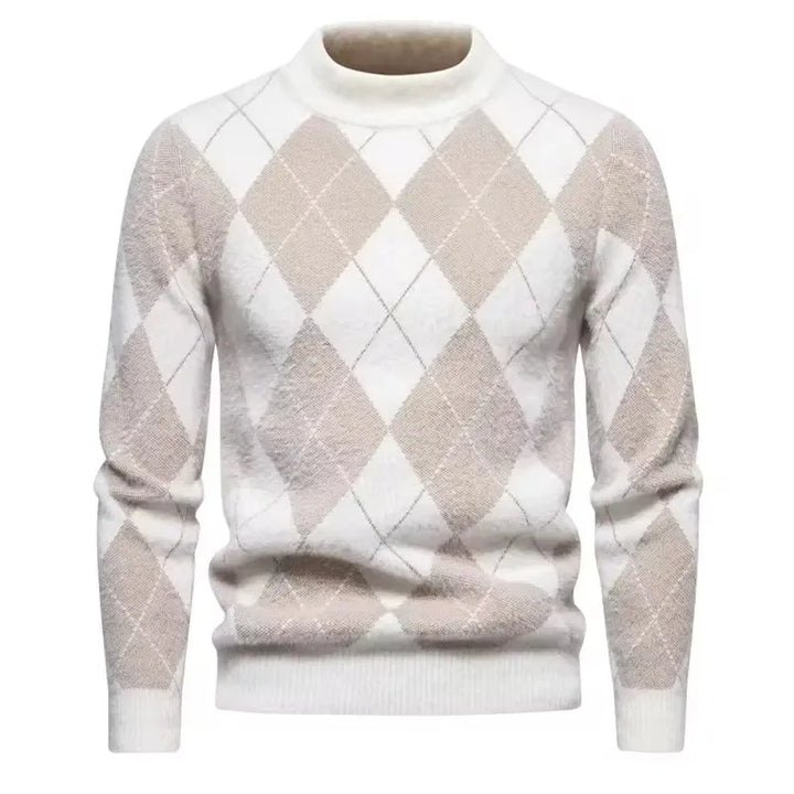 Mens Faux Fur Crew Neck Sweater