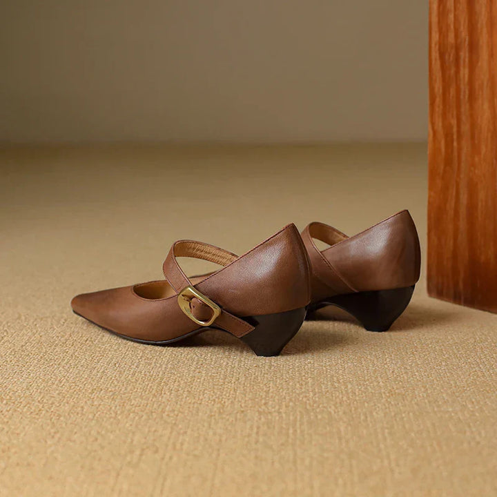 Womens Genuine Leather Heels Classic Fit
