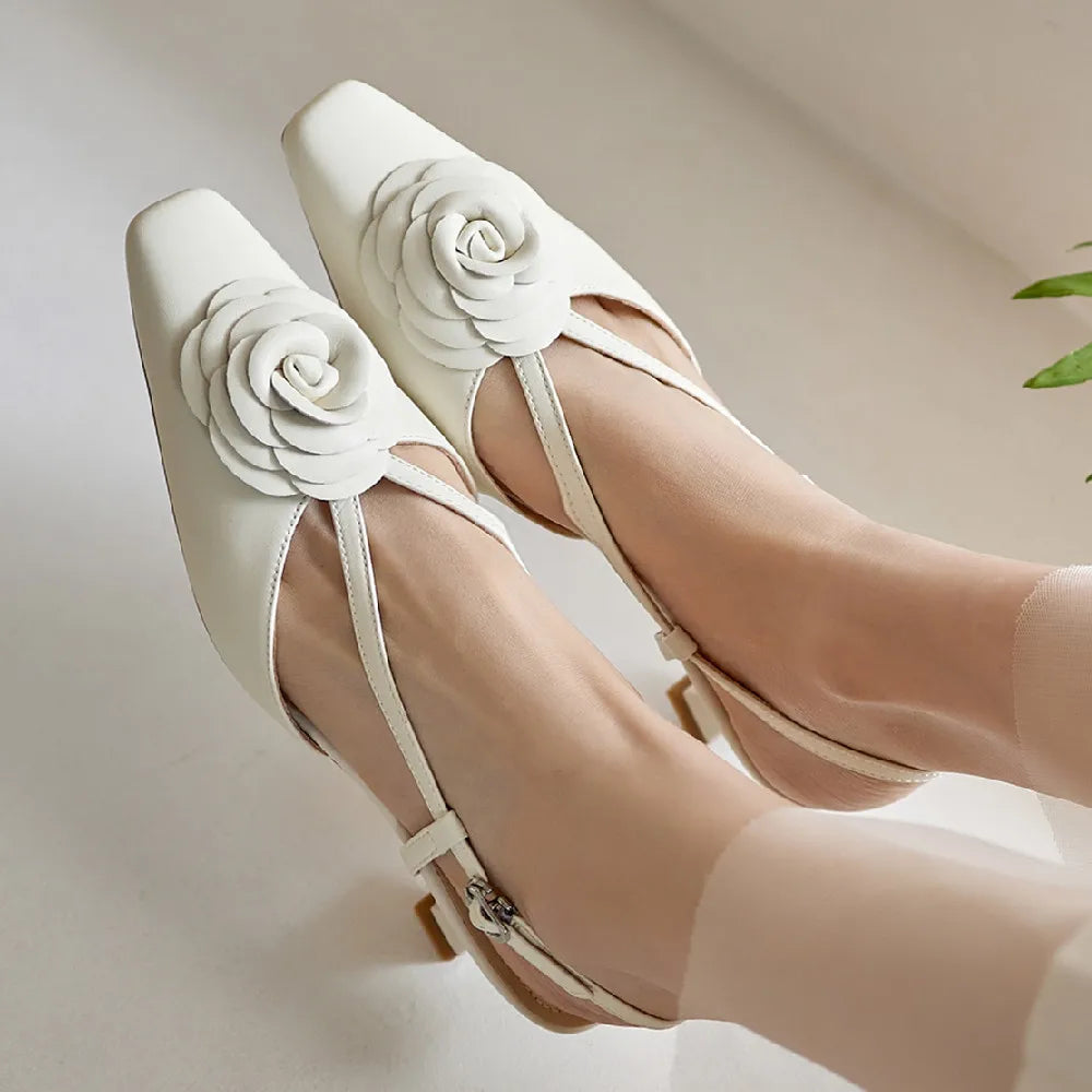 Womens Genuine Leather Slingback Shoes