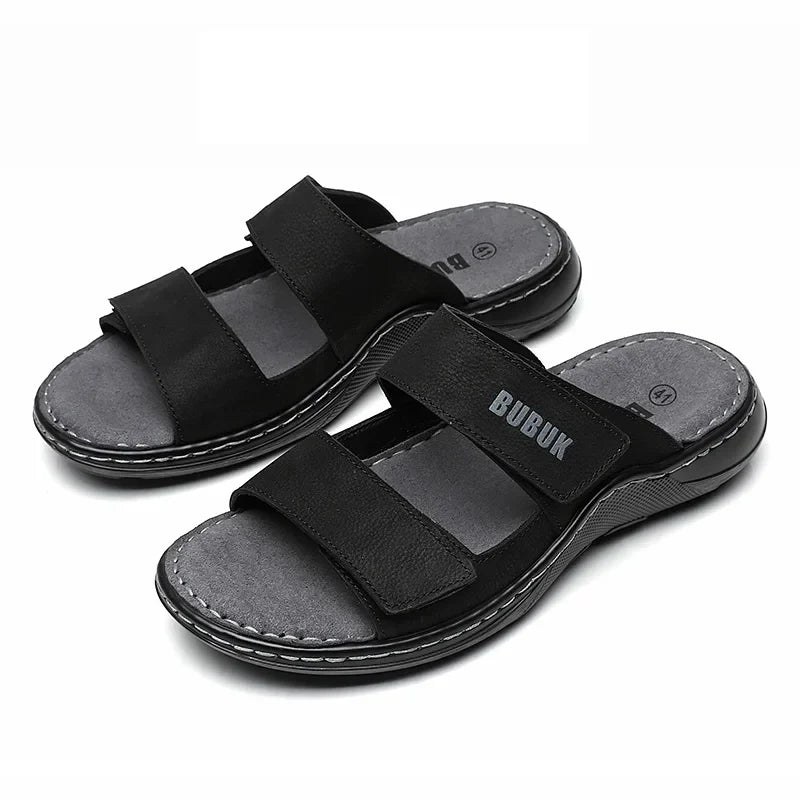Mens Water Shoes Real Leather Slip-On