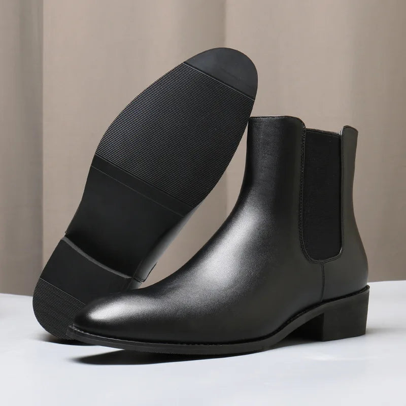 Mens Chelsea Boots Leather Ankle Fit