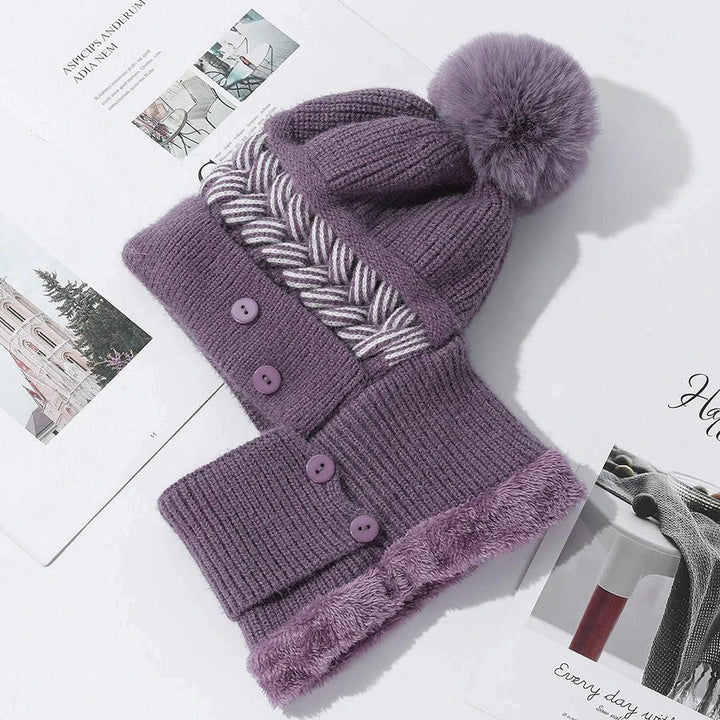 Unisex Beanie Hat Soft Fuzzy Pom Pom