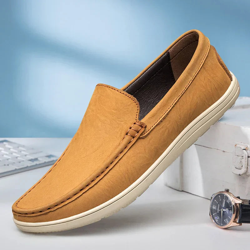 Mens Loafers Genuine Leather Slip-On - BritishMode