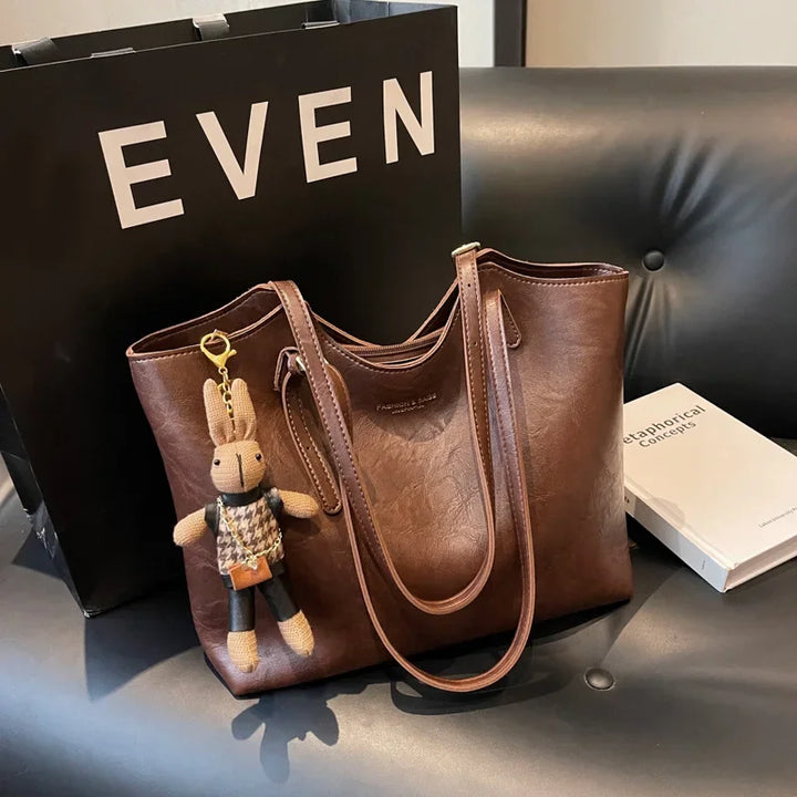 Womens Tote Bag Ecological Leather Spacious Vintage Style