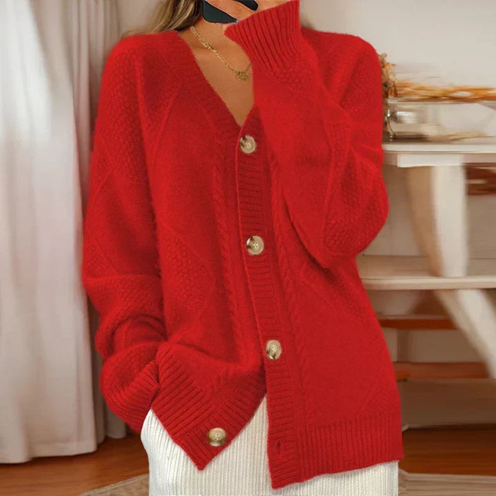 Womens Cable Knit Cardigan Sweater Cozy Fit