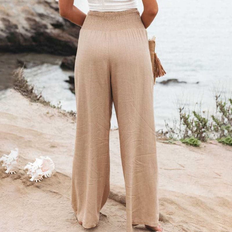 Womens Wide Leg Trousers Comfortable Relaxed Fit