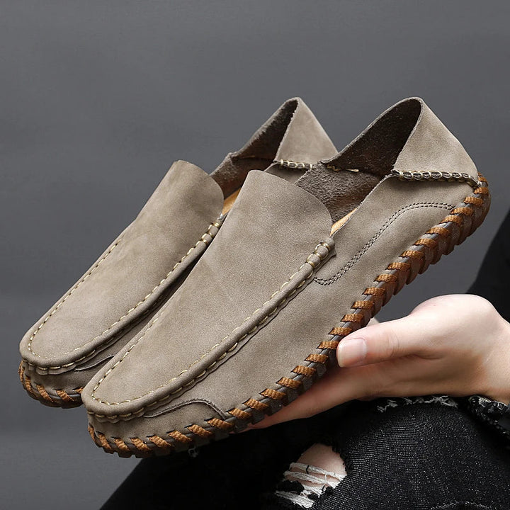 Mens Leather Loafers Handmade Slip-On Cushioned Comfort