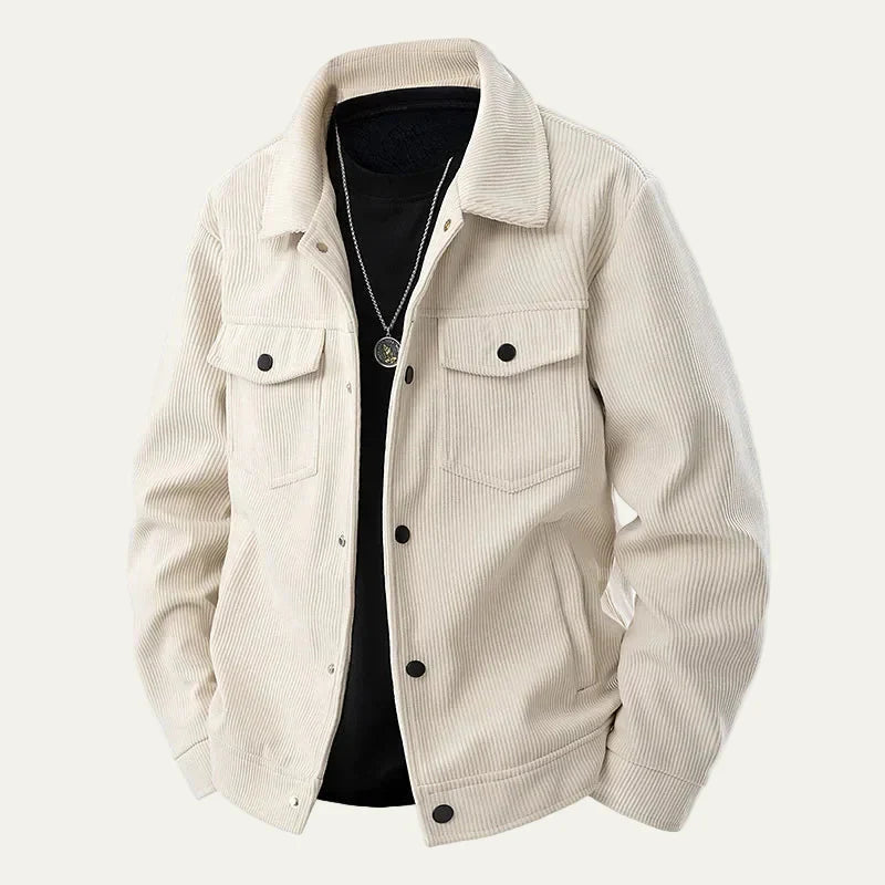 Mens Corduroy Trucker Jacket Wide Wale Relaxed Fit
