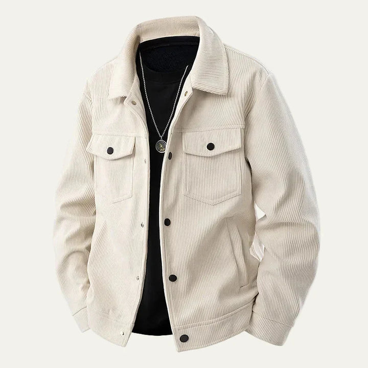 Mens Corduroy Trucker Jacket Wide Wale Relaxed Fit