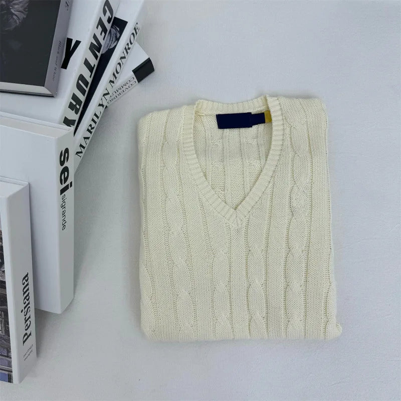 Womens Relaxed Fit V-Neck Casual Jumper Sweater