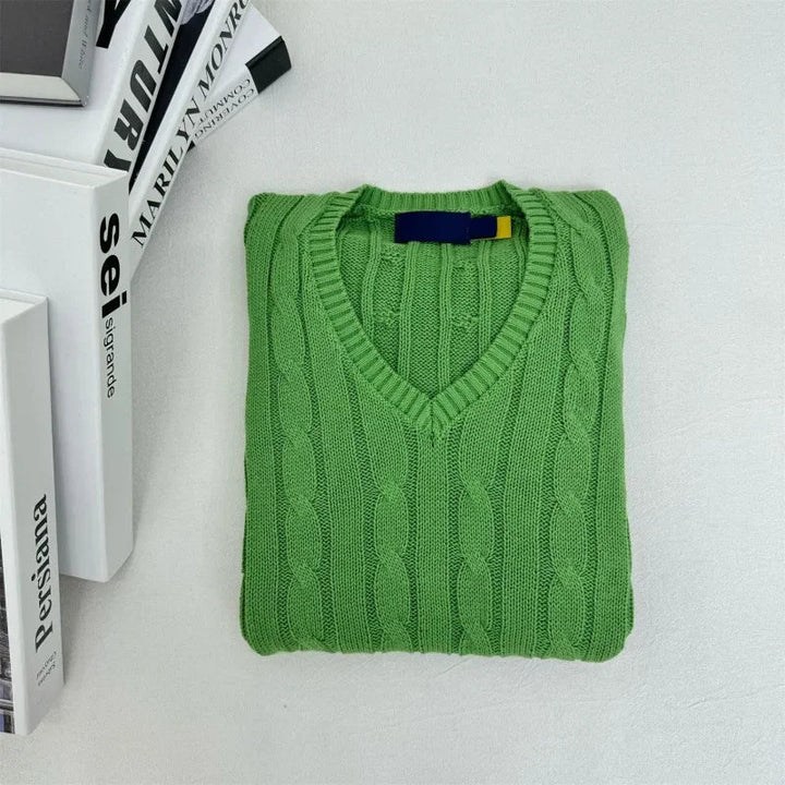 Womens Relaxed Fit V-Neck Casual Jumper Sweater