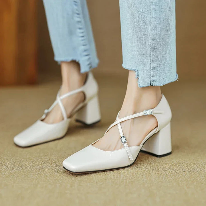 Womens Genuine Leather Heels Classic Fit