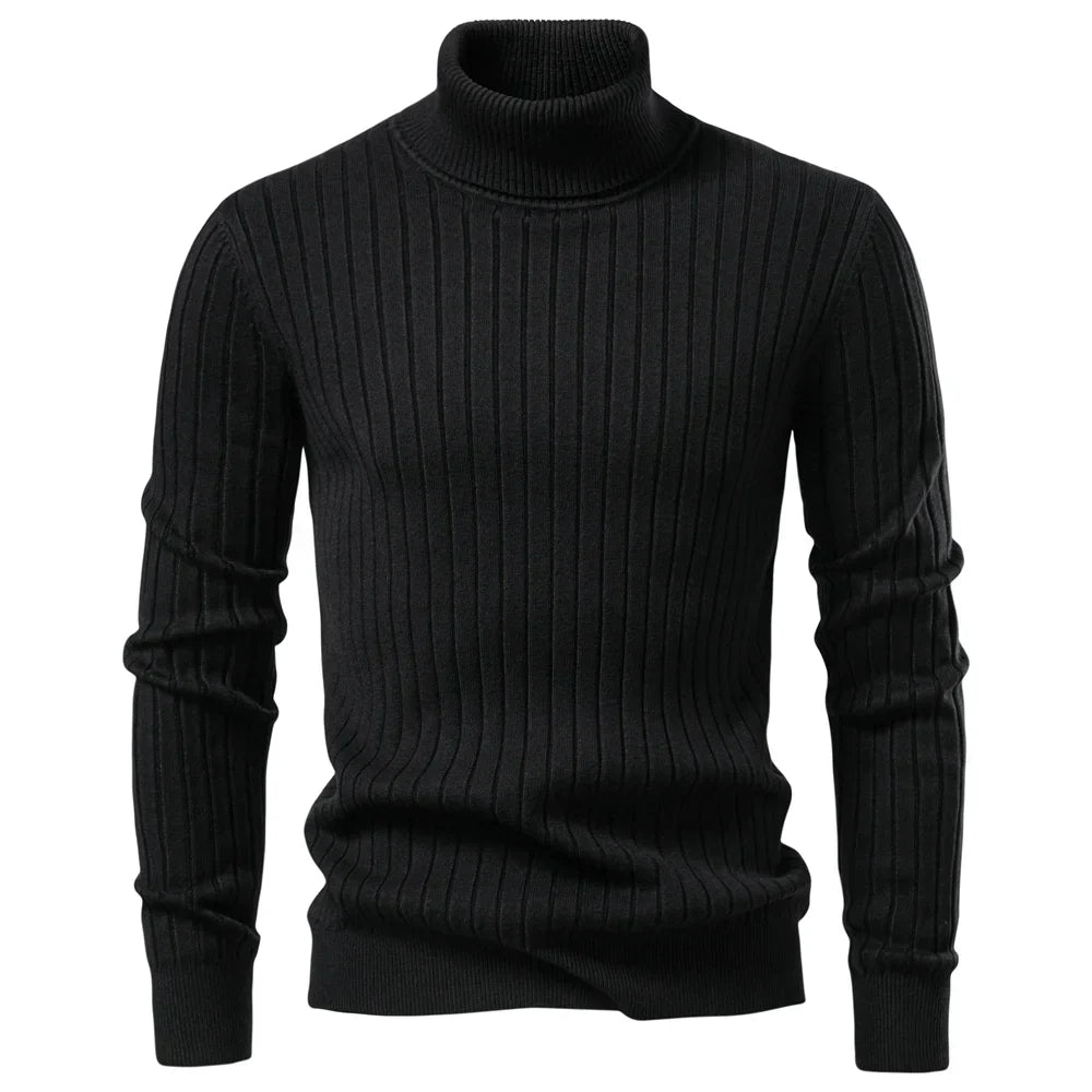 Mens Thermal Knit Sweater Crew Neck Cozy Fit