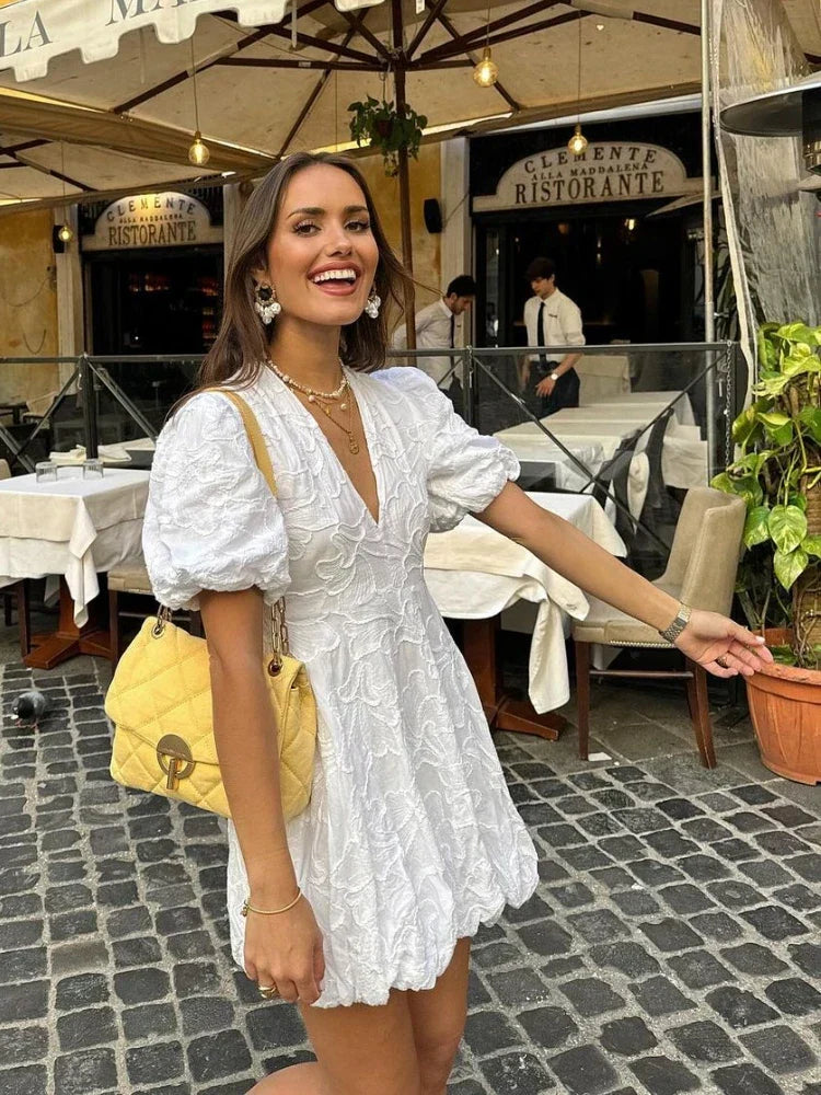 Womens Summer Dress with Floral Pattern Elegant Fit - BritishMode