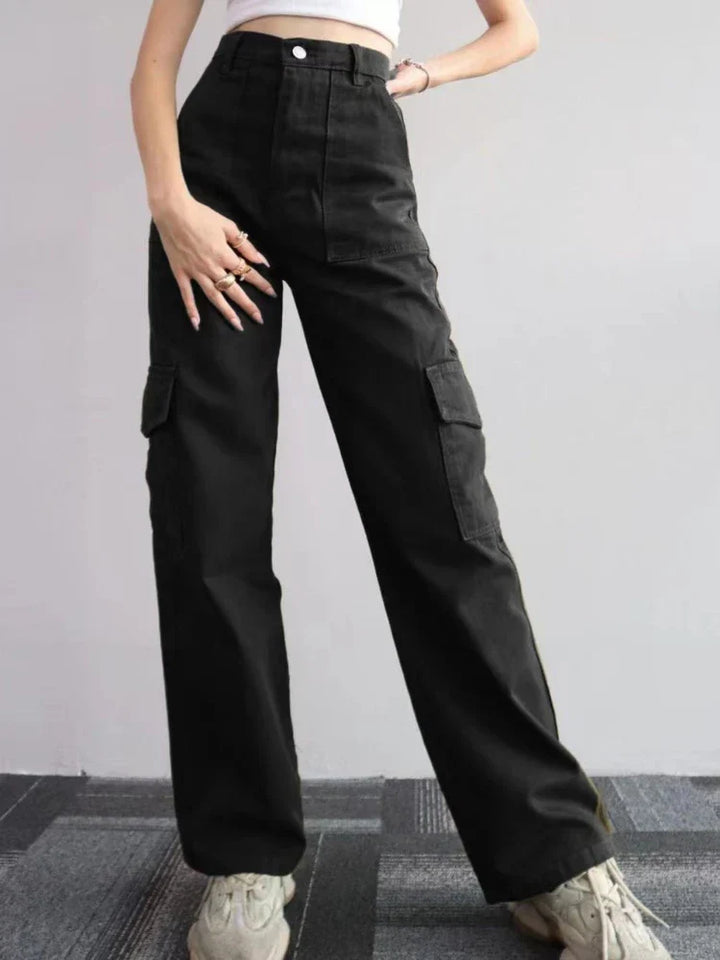 Mens Cargo Jogger Pants Wide Leg Retro Style