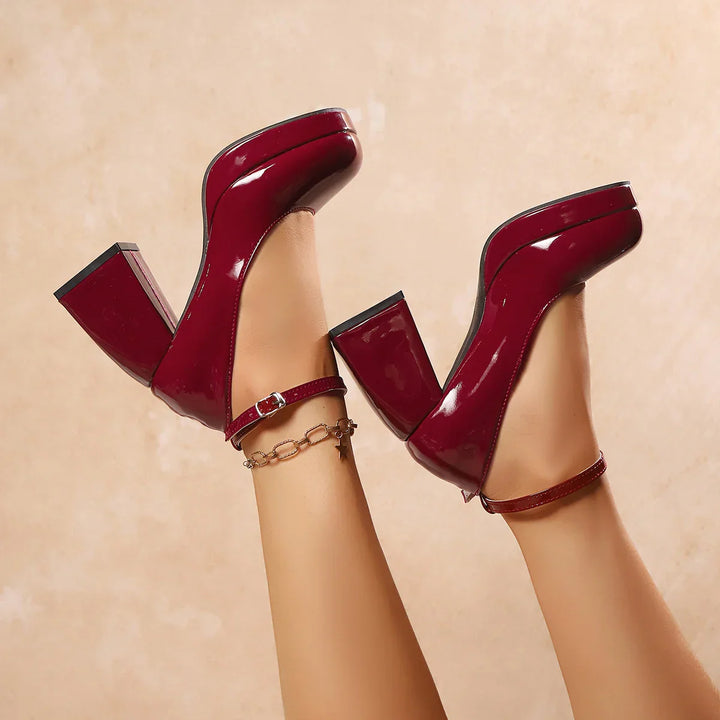 Womens Leather Heels Genuine Material Classic Fit