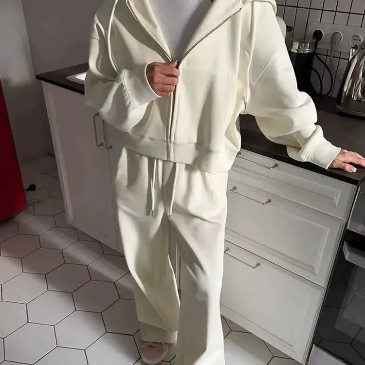 Womens Fleece Hooded Jacket and Leggings Set