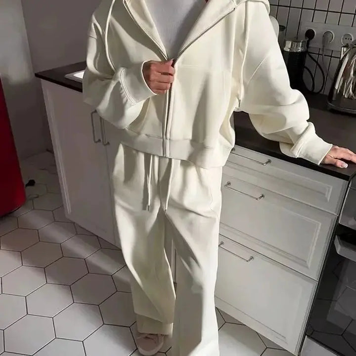 Womens Fleece Hooded Jacket and Leggings Set