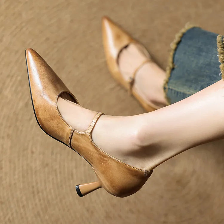 Womens Genuine Leather Pumps Classic Fit
