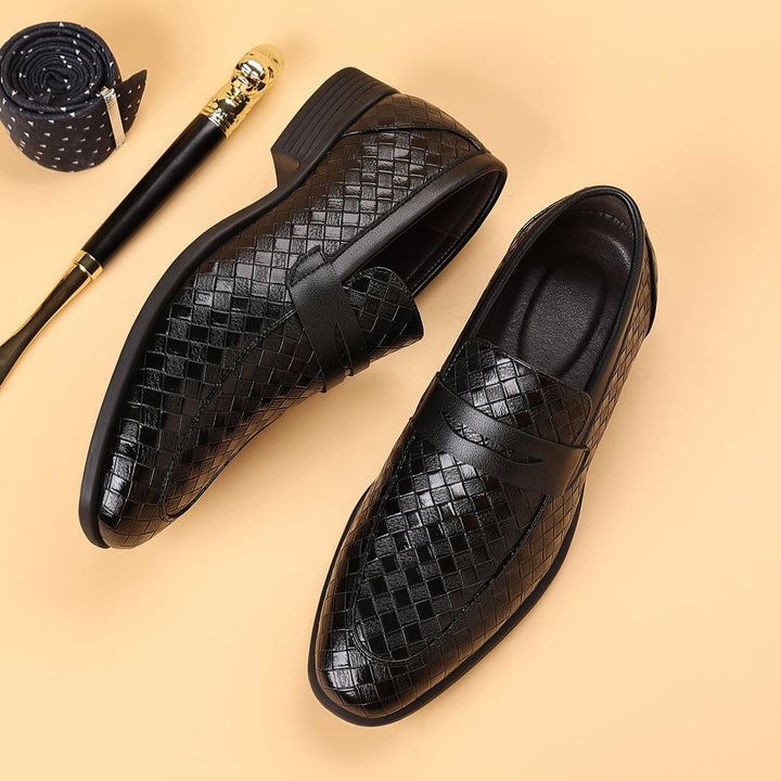 Mens Leather Loafers Slip-On Style