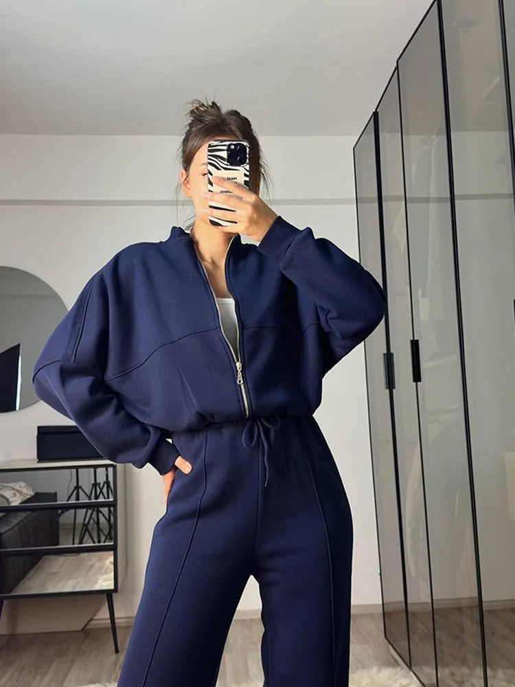 Womens Tracksuit Jacket and Pants Set Cozy Fit