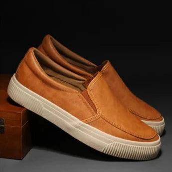 Mens Leather Loafers Slip-On Classic Fit