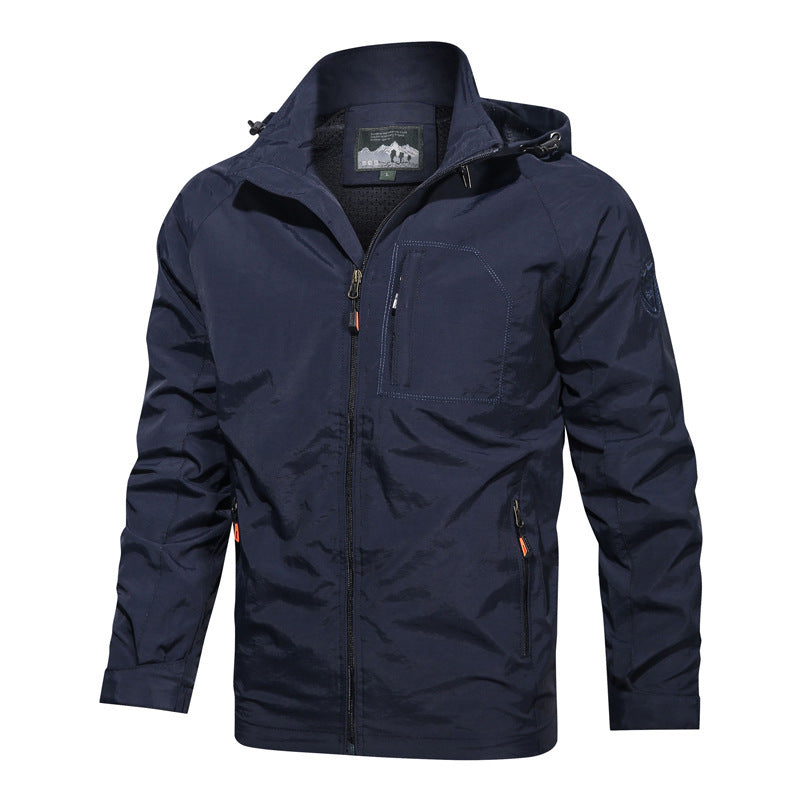 Mens Hoodie Jacket Water Resistant Casual Fit