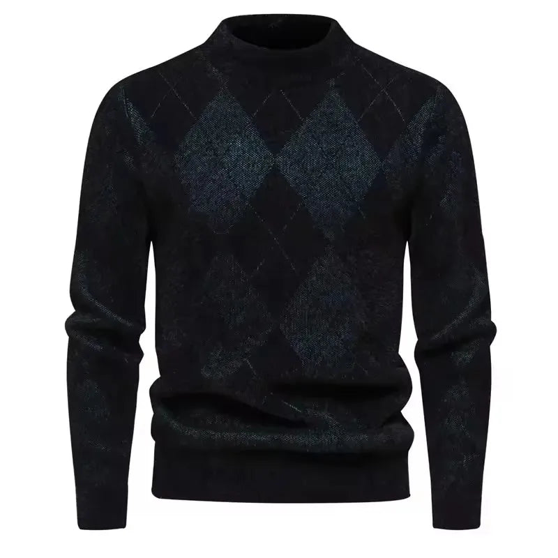 Mens Faux Fur Crew Neck Sweater