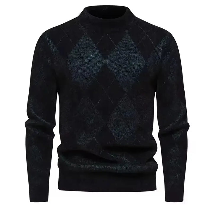 Mens Faux Fur Crew Neck Sweater