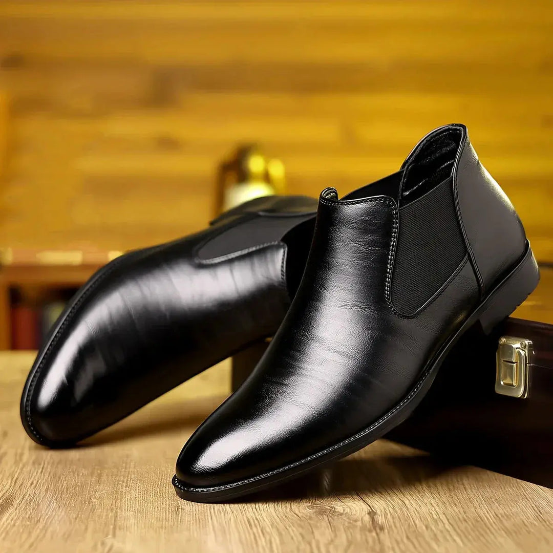 Mens Leather Business Casual Boots Comfortable Timeless Style