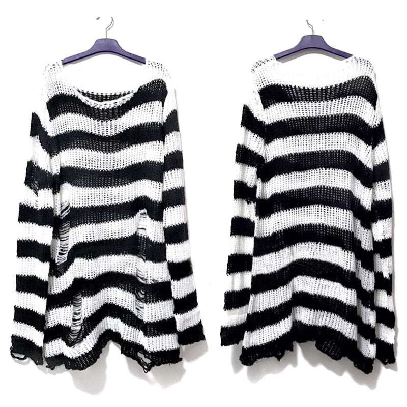Womens Sweatshirt Comfortable Relaxed Fit Striped - BritishMode
