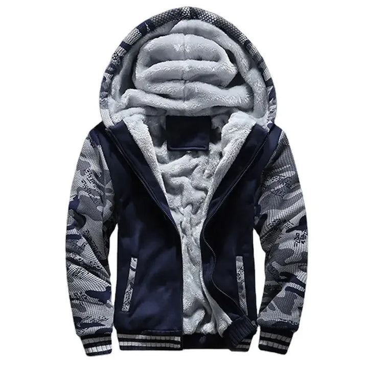 Unisex Quilted Fleece Jacket with Hooded Design