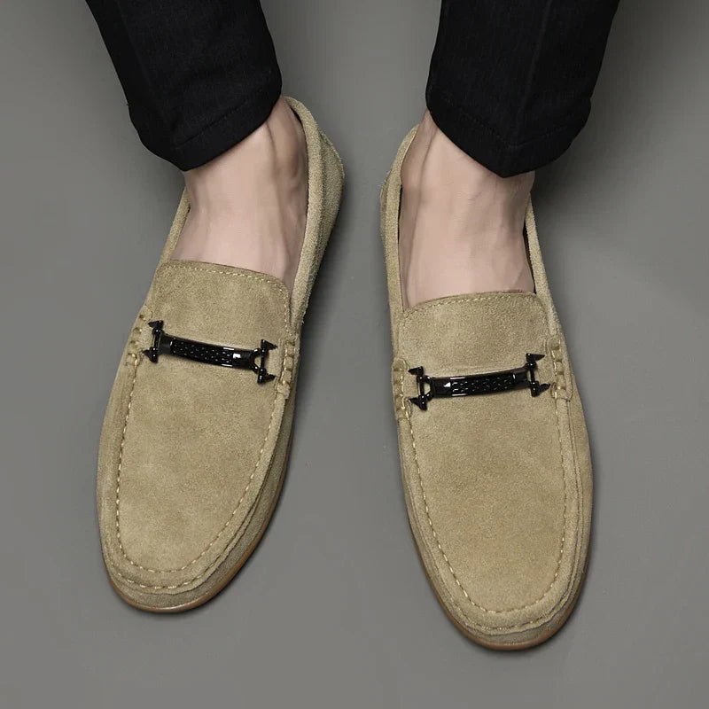 Mens Loafers Suede Slip-On