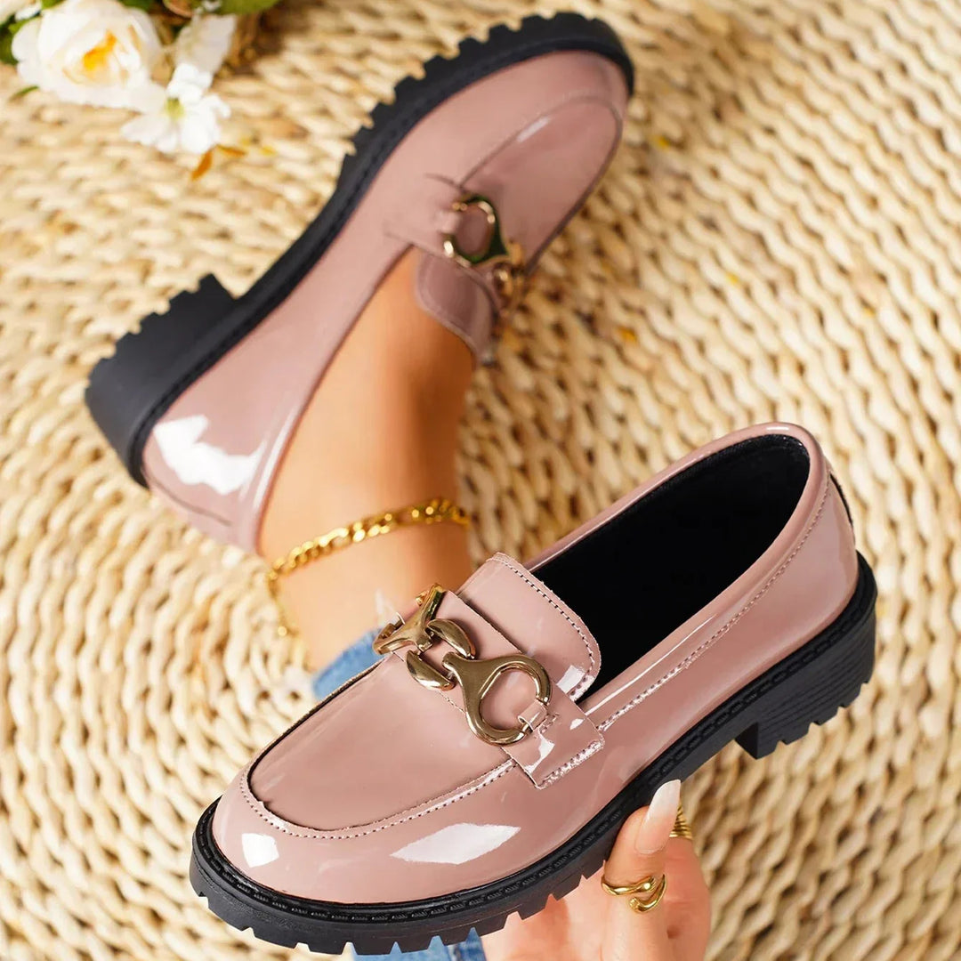 Womens Leather Loafers Slip-On Comfortable Fit