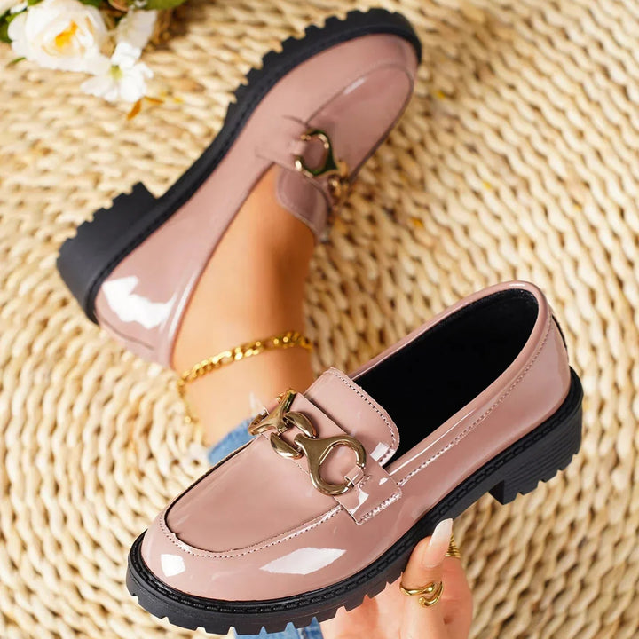 Womens Leather Loafers Slip-On Comfortable Fit