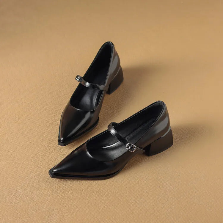 Womens Leather Heels Genuine Leather Upper