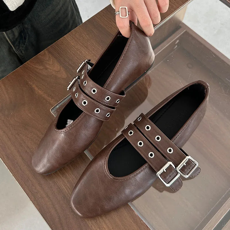 Womens Mary Jane Flats Classic Comfort
