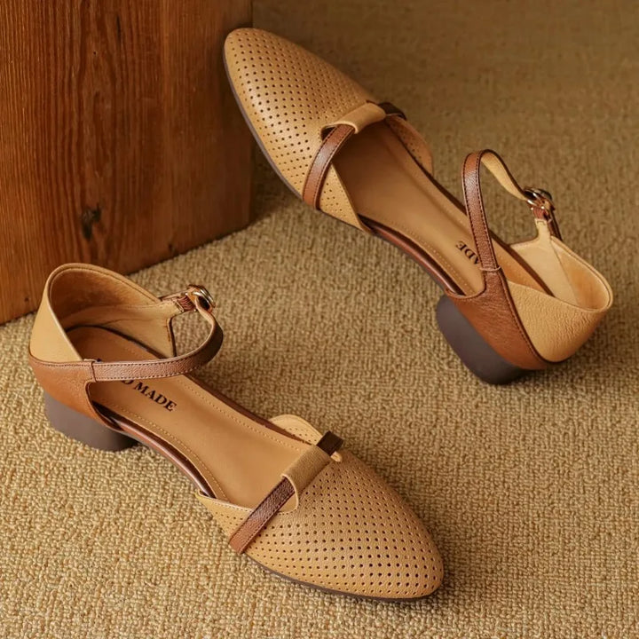 Womens Genuine Leather Heels Classic Fit